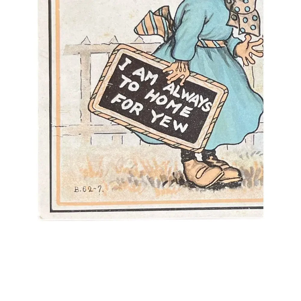 Antique 1915 Ephemera Postcard Humorous Sweet Message Dutch Girl Boy Posted SEE